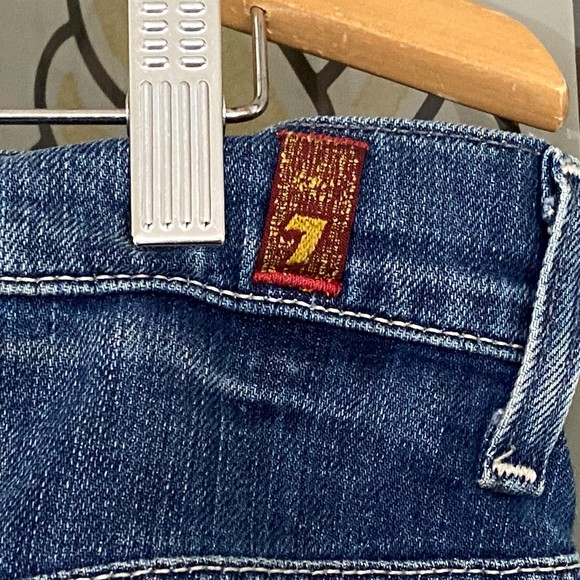 7 For All Mankind 'A' Pocket Bootcut/Flare Dark Wash Jeans Size 32 - Picture 9 of 13